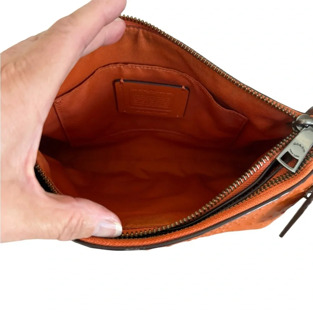 Coach Orange Ostrich Mia Crossbody‎ Bag